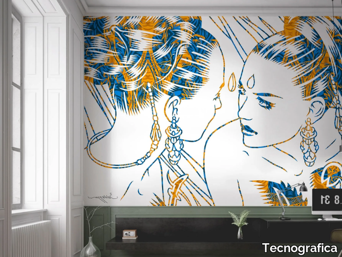 LE DUE FARAONE - LA SFIDA - Pop art nonwoven wallpaper _ Tecnografica