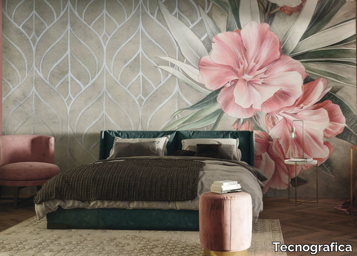 LUCE D'ESTATE - Nonwoven wallpaper with floral pattern _ Tecnografica