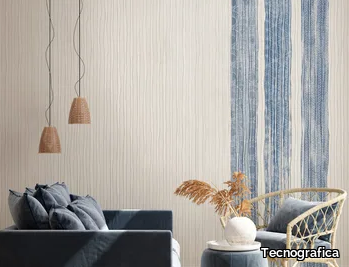 KIMONO - Contemporary style striped fabric wallpaper _ Tecnografica