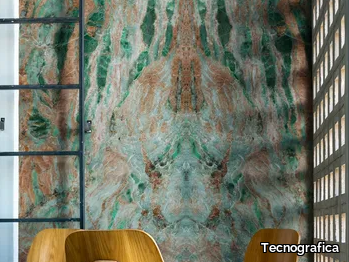 AMAZZONIA - Marble effect nonwoven wallpaper _ Tecnografica