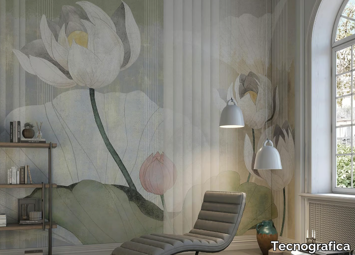 NYMPHEAS - Panoramic wallpaper with floral pattern _ Tecnografica