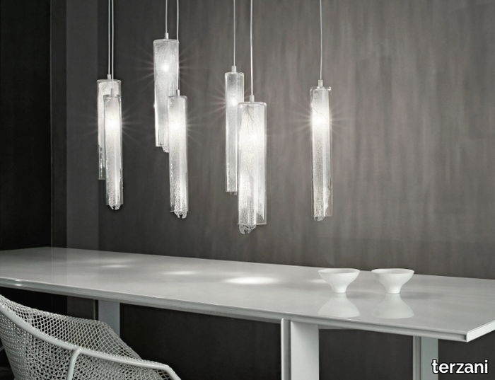 FRAME - Halogen glass pendant lamp _ TERZANI