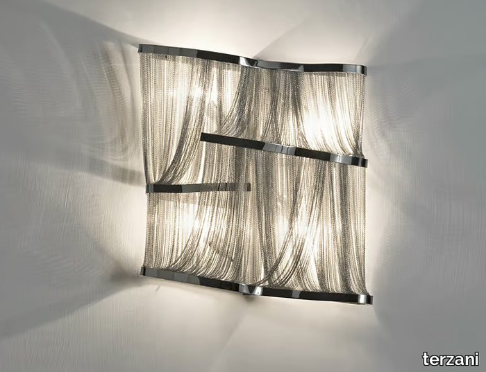 ATLANTIS J03 - Brass chains and metal structure plated wall light _ TERZANI