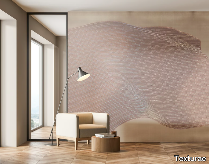 VENTAME II - Striped panoramic wallpaper _ Texturae