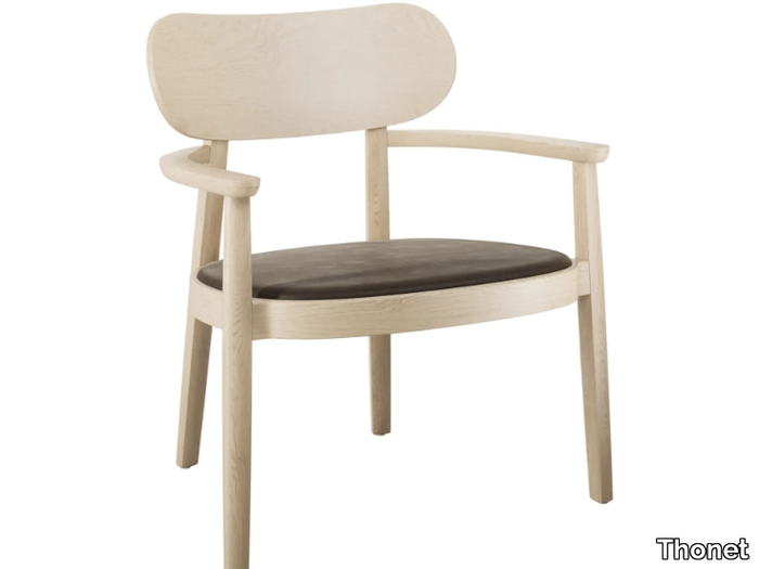 119 SPF - Solid wood easy chair with integrated cushion _ Thonet