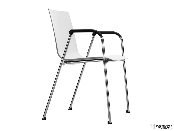 S 260 F - Stackable plastic training chair with armrests _ Thonet