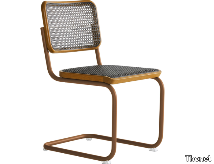 S 32 V DARK MELANGE - Cantilever chair with supporting synthetic mesh _ Thonet