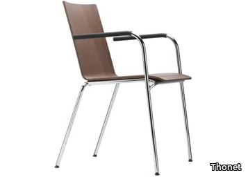 S 162 F - Stackable plywood chair with armrests _ Thonet