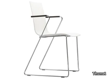 S 180 FST - Sled base chair with armrests _ Thonet