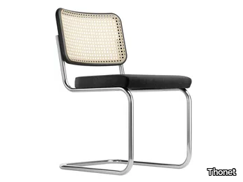 S 32 SPV - Cantilever chair with canework backrest and plywood seat _ Thonet