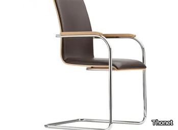 S 54 PF - Cantilever upholstered chair with armrests _ Thonet