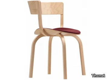 404 SPF - Wooden chair with armrests with integrated cushion _ Thonet