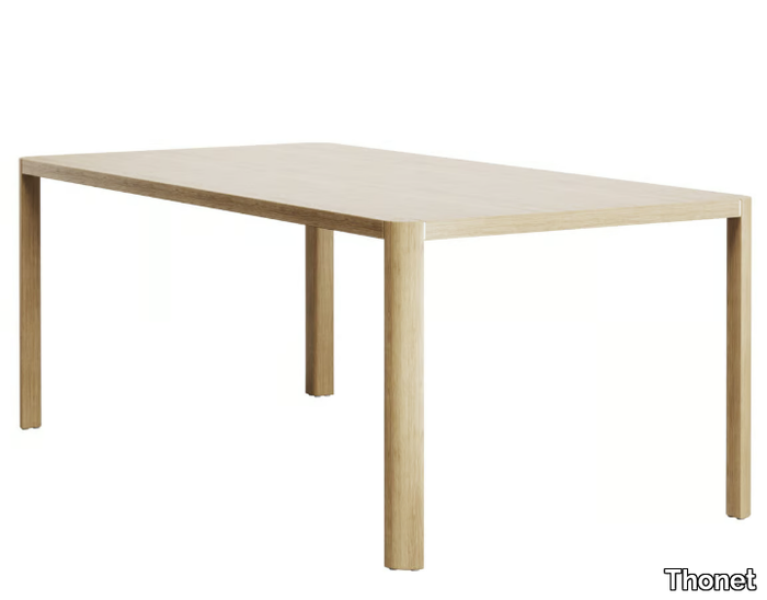 1140 - Rectangular solid wood dining table _ Thonet