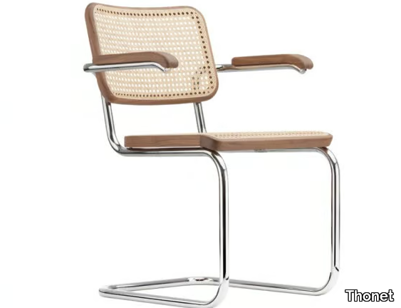 S 64 V - Cantilever chair with supporting synthetic mesh _ Thonet