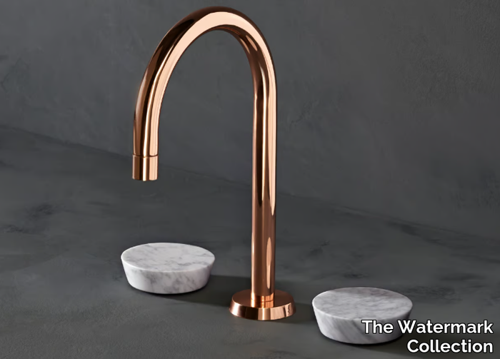 ZEN - Contemporary style 3 hole countertop metal washbasin tap _ The Watermark Collection