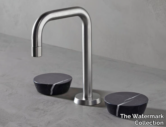 ZEN - Contemporary style 3 hole countertop metal washbasin tap _ The Watermark Collection