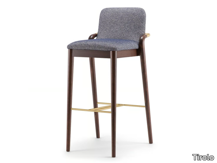 GRACE - Upholstered stool with back _ Tirolo