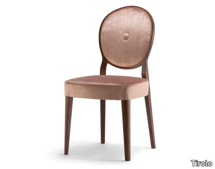 SOFIA - Solid wood and fabric chair with integrated cushion _ Tirolo