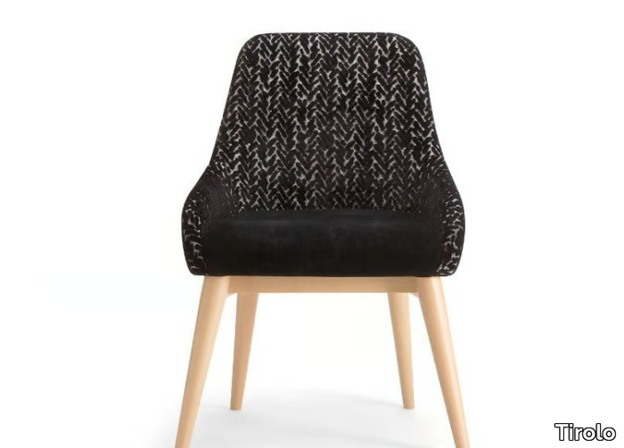 JO - Upholstered fabric chair with integrated cushion _ Tirolo