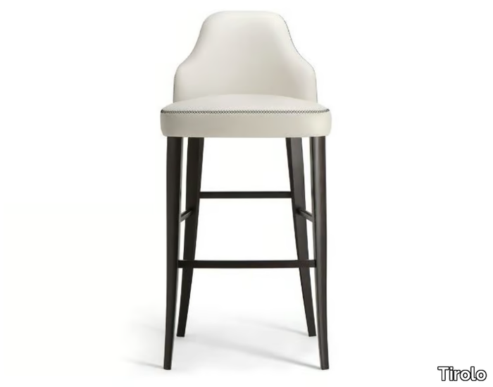 CHICAGO - Leather stool with footrest with back _ Tirolo