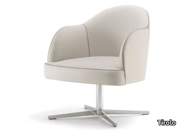 CHICAGO - Upholstered with 4-spoke base easy chair with armrests _ Tirolo