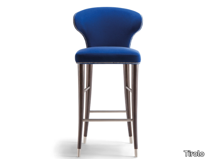 CAMELIA - Fabric stool with footrest with back _ Tirolo
