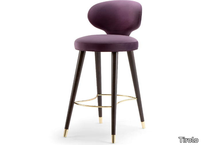 ELLE - Fabric stool with footrest with back _ Tirolo