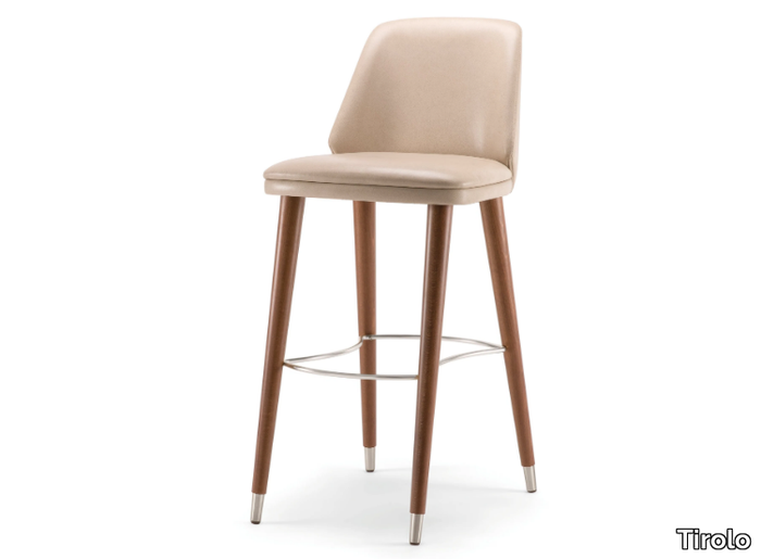 MEG - Upholstered stool with footrest with back _ Tirolo