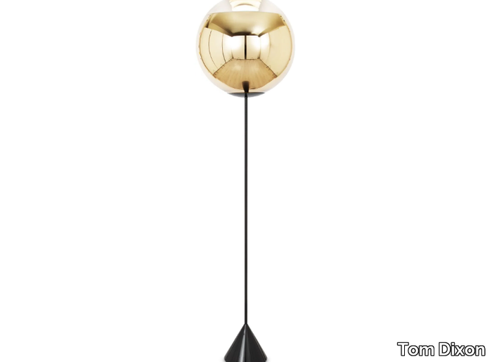 MIRROR BALL CONE SLIM - Metal and polycarbonate LED floor lamp _ Tom Dixon