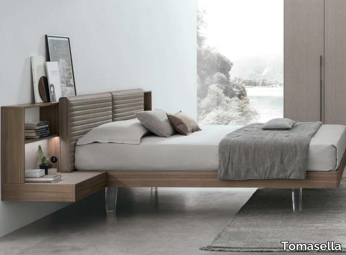 YUKI - Double bed with integrated nightstands _ Tomasella