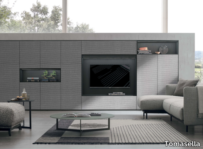 ATLANTE UNIT AT202 - Freestanding wooden TV wall system _ Tomasella