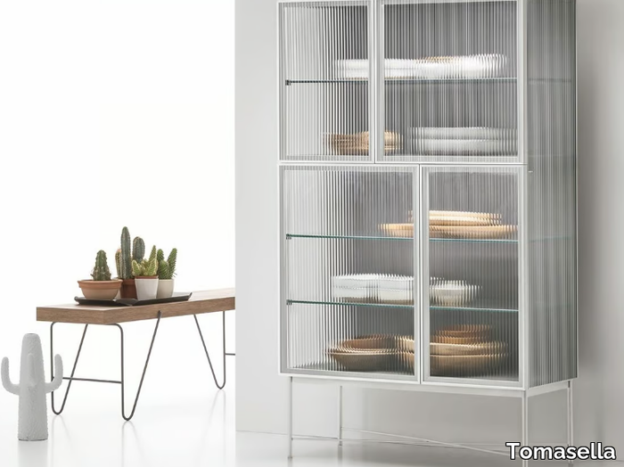 NINA - Glass highboard with doors _ Tomasella