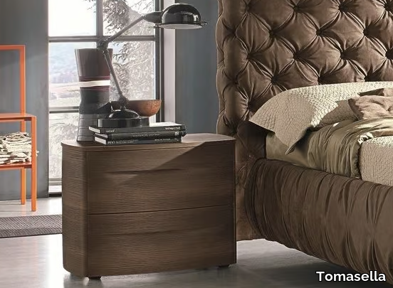 BOGART - Wooden bedside table with drawers _ Tomasella