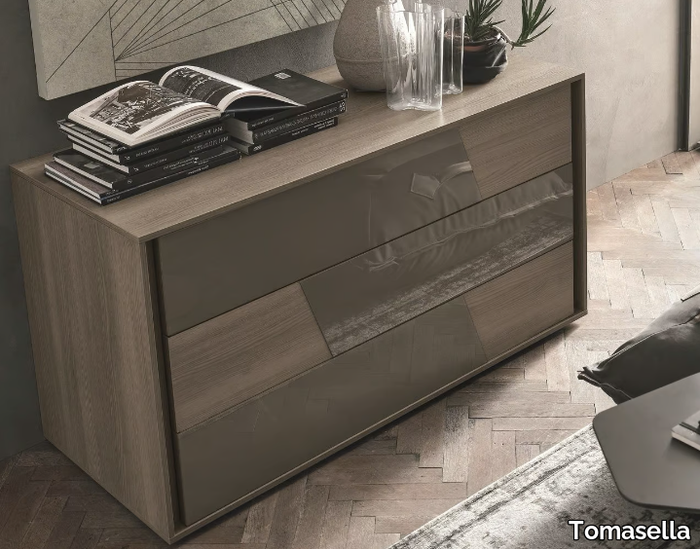 KROSS - Oak chest of drawers with integrated handles _ Tomasella