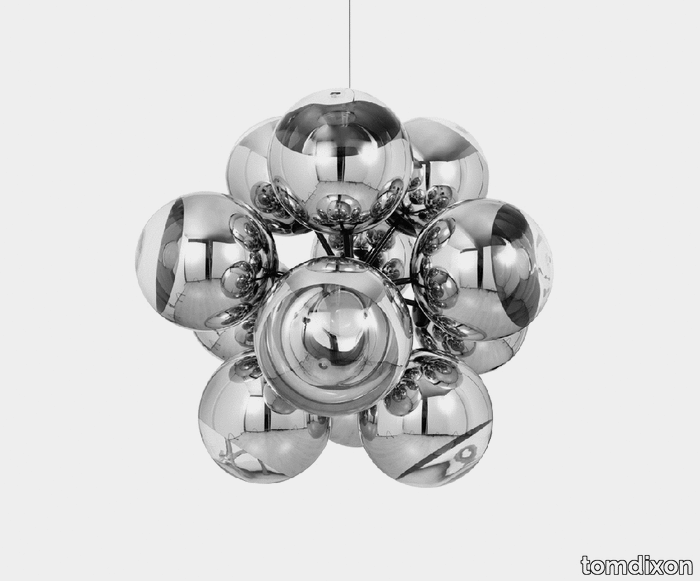 Mirror Ball Burst Chandelier Silver