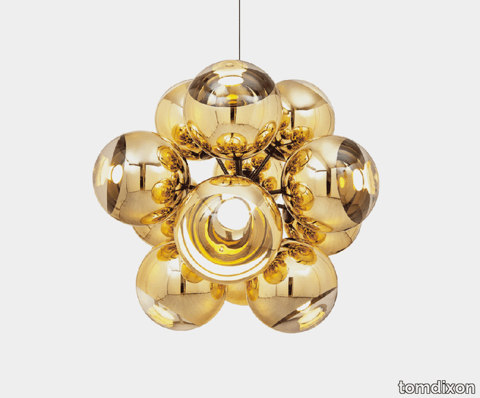 Mirror Ball Burst Chandelier Gold