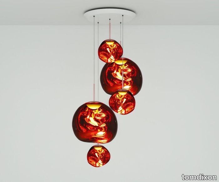 Melt LED Copper Large Round Pendant System