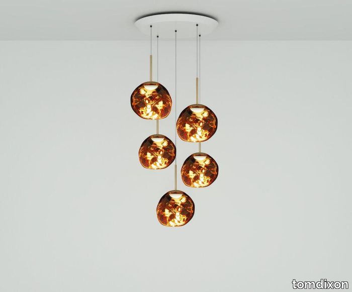 Melt Mini LED Gold Round Pendant System