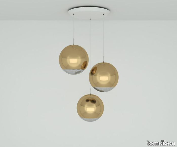 Mirror Ball LED Gold 40cm Round Pendant System