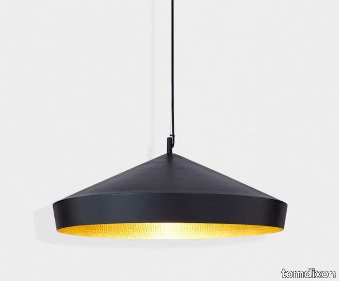 Beat LED Flat Pendant Black