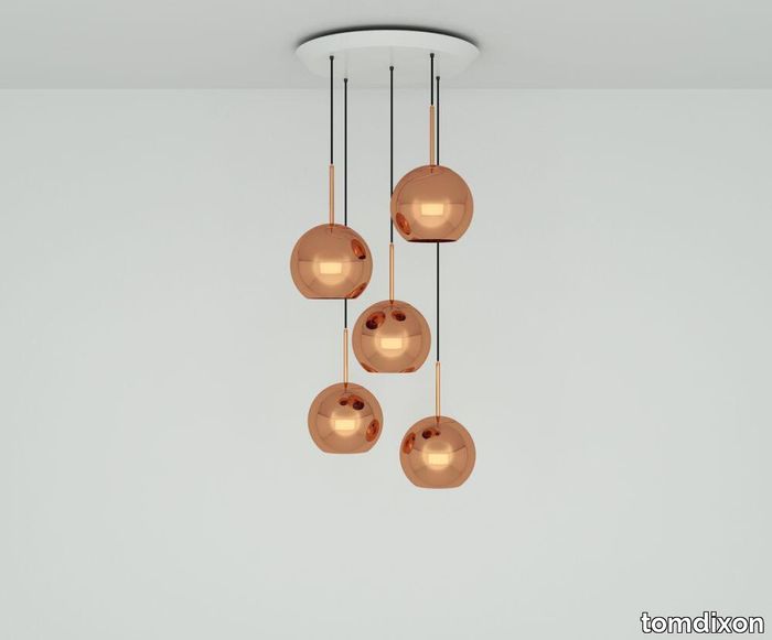 Copper LED 25cm Round Pendant System