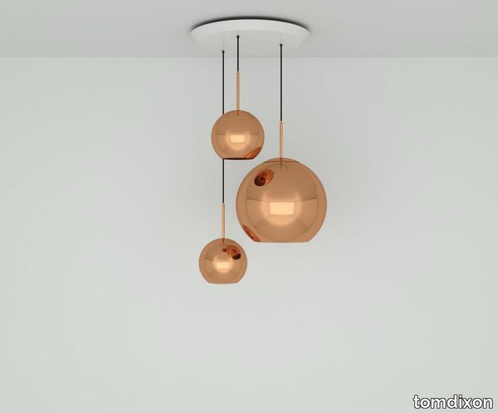 Copper LED Trio Round Pendant System