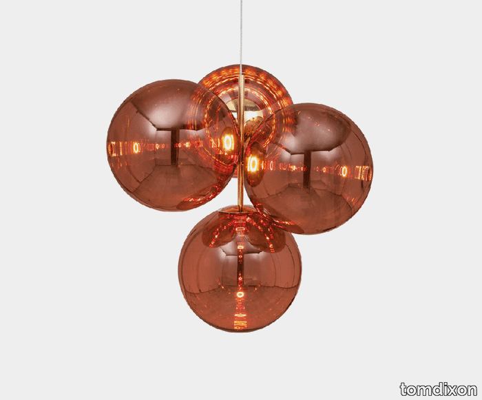 Globe Chandelier Small Copper LED