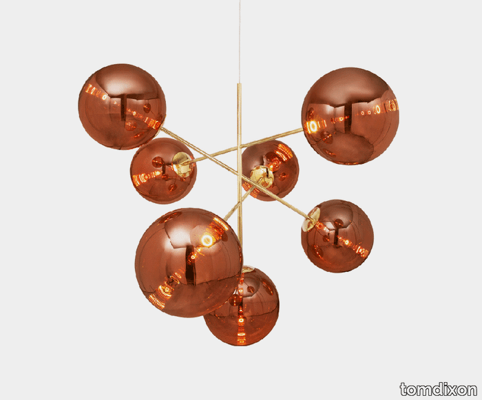 Globe Chandelier Large Copper LED