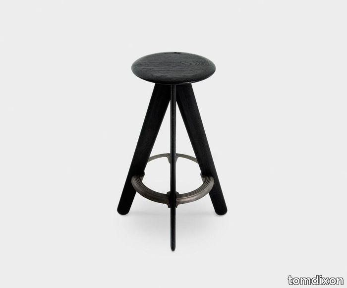 Slab Bar Stool Black