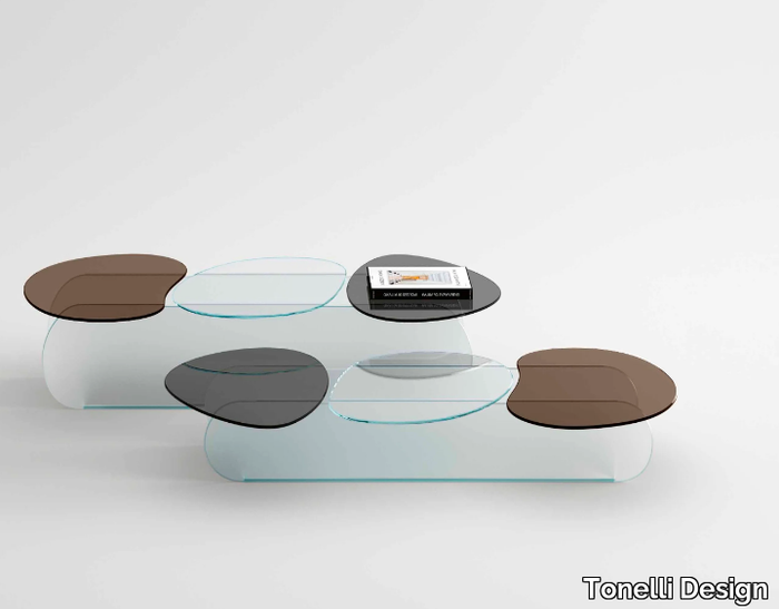 LILYPAD - Low glass coffee table _ Tonelli Design