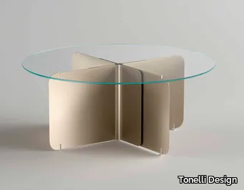 PLEAT - Round glass table _ Tonelli Design