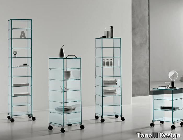 DAPPERTUTTO - Glass display cabinet with casters _ Tonelli Design