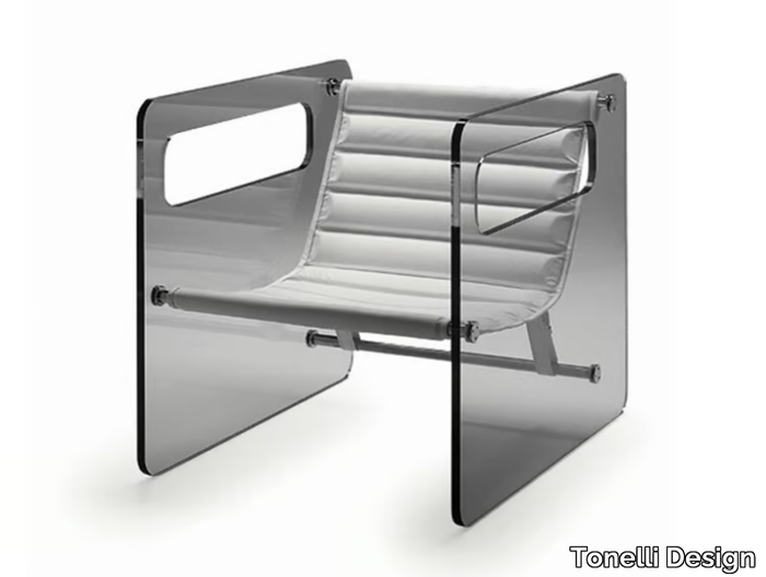 NAKED - Glass armchair with armrests _ Tonelli Design