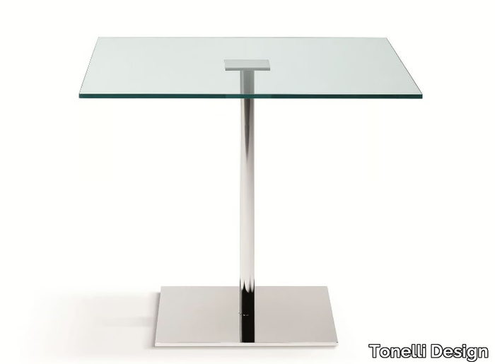 FARNIENTE ALTO - Square tempered glass table _ Tonelli Design